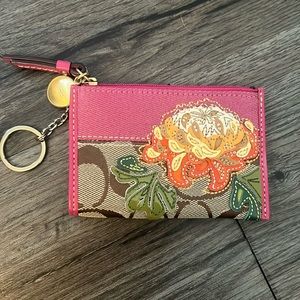 Coach coin purse with key ring